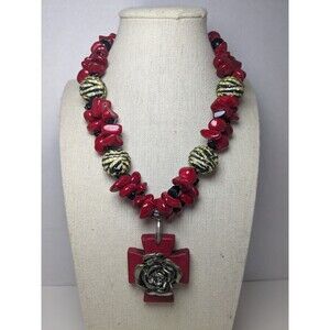Red And Black Chunky Necklace